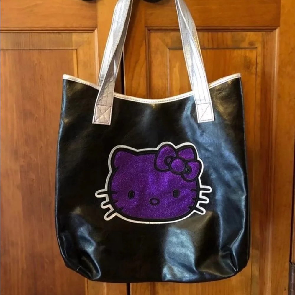 Hello Kitty purple & black sparkle tote